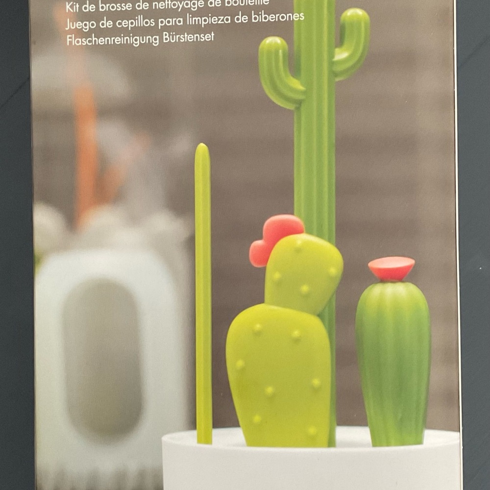 Cactus-Themed Bottle Cleaning Brush Set